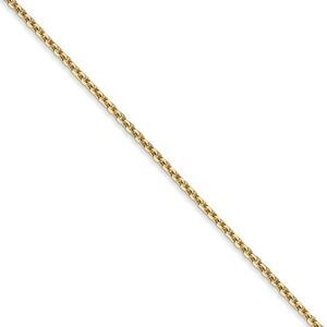 1.45mm, 14k Yellow Gold, Diamond Cut Solid Cable Chain Necklace, 18in